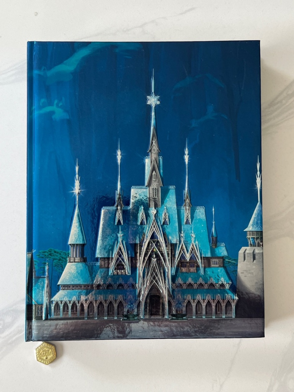 Blue Arendelle Frozen Castle Hardcover Journal with Foil accents and bookmark